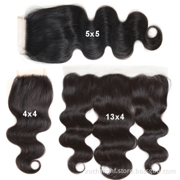 New Arrival Virgin Hair 4*4/5*5/6*6 HD Lace Closure 13*4/13*6 Lace Frontal With Bundles Grade 10A Natrual Black Hd Lace In Stock